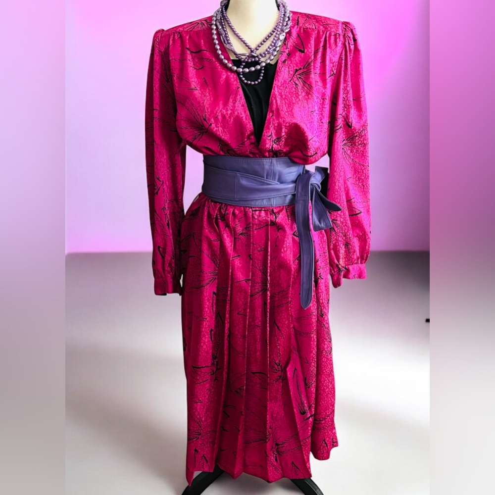 Vintage Pink and Black Dress